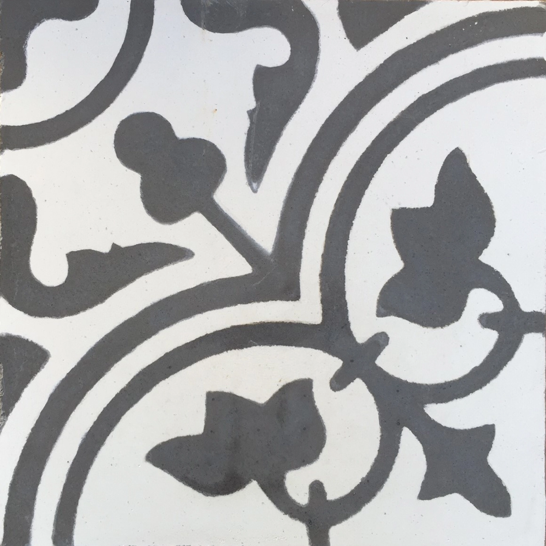 Ladrilho Hidráulico Quadrado Vinca Chumbo E Branco 20x20cm Oficina Yby