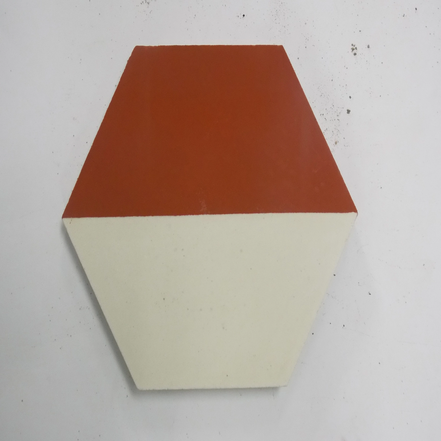 Ladrilho Hidráulico Hexagonal Catan Vermelho E Branco 18x21cm Oficina Yby