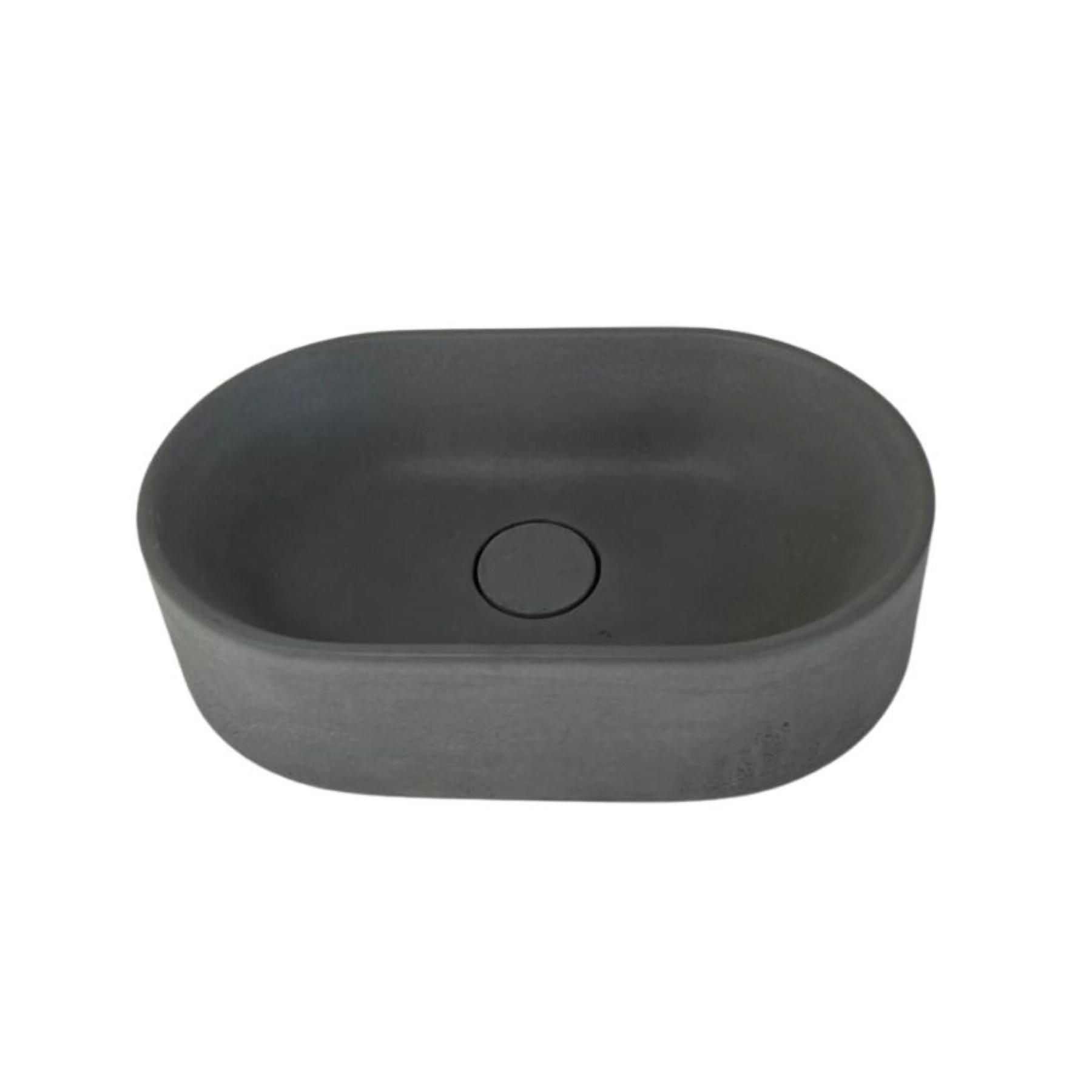 Cuba de Apoio em Cimento Oval Cinza 12,5x43cm Yby Decor