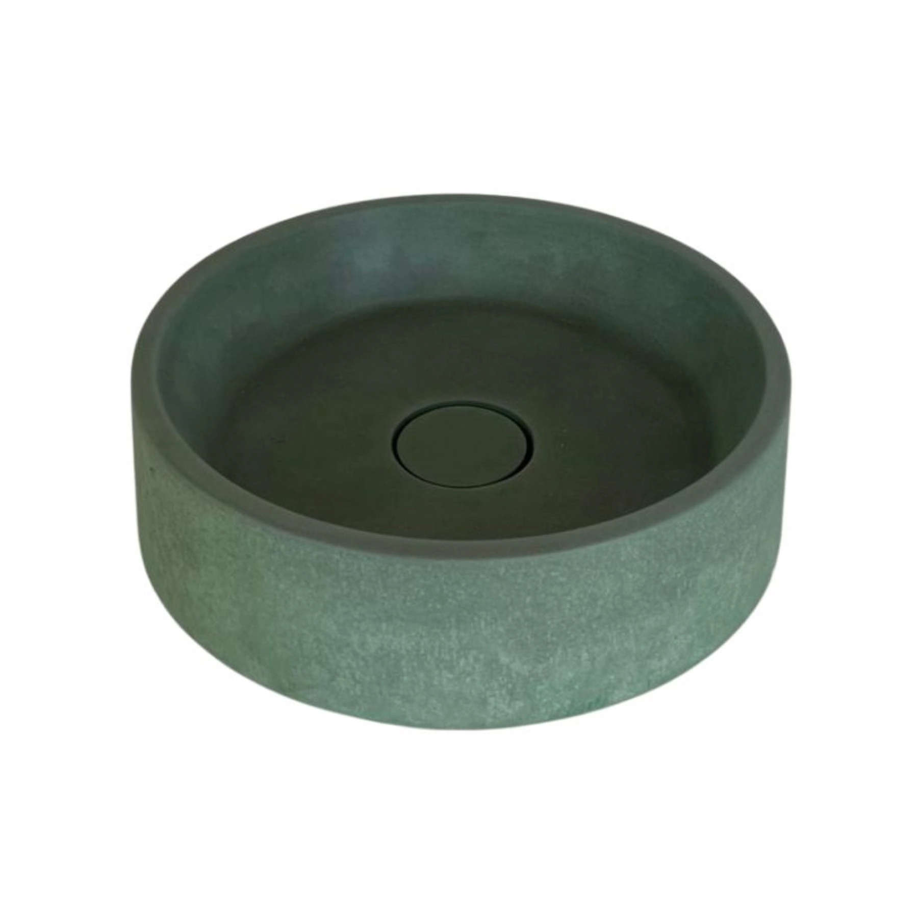 Cuba de Apoio em Cimento Redondo Verde 9,5x33,5cm Yby Decor