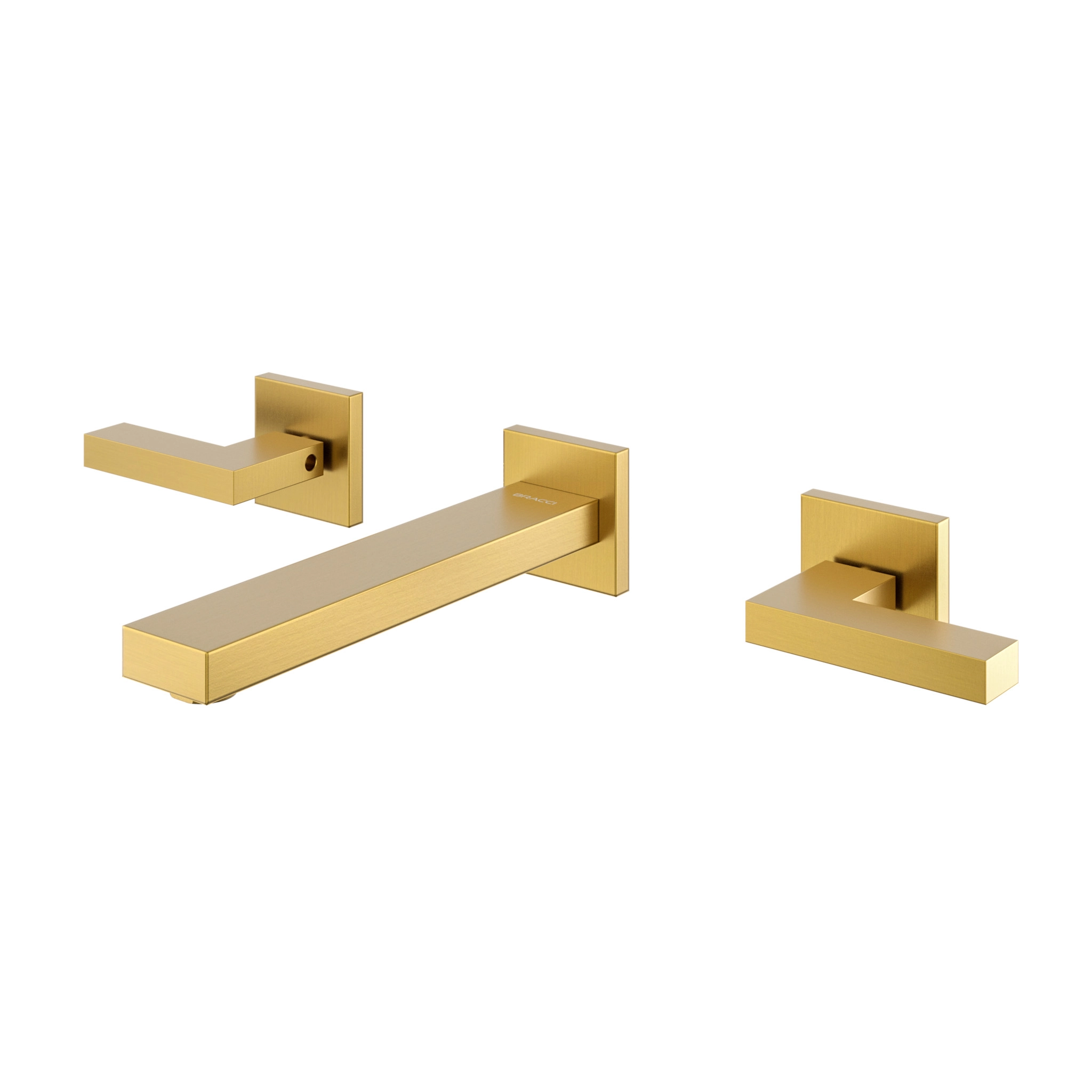 Duplo Comando De Parede Vercci Dourado Escovado