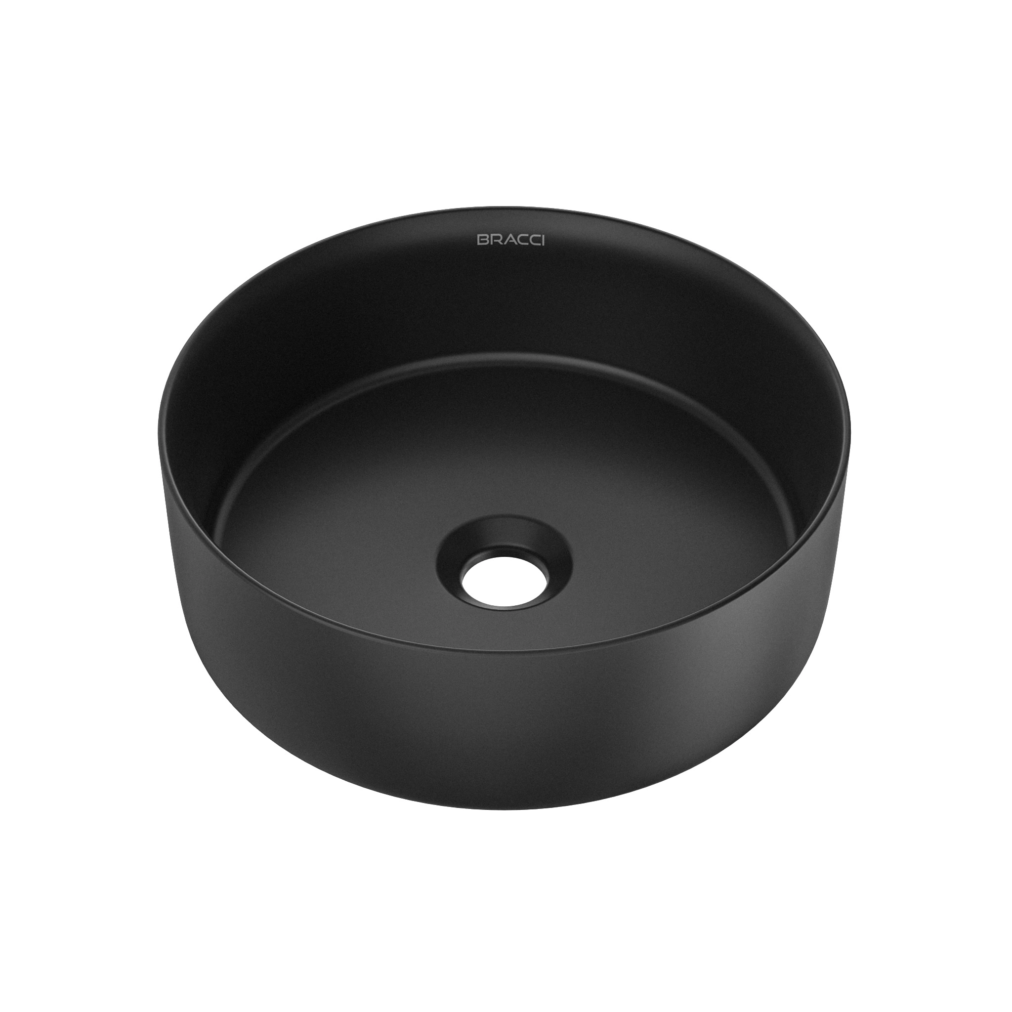 Cuba Redonda Cerâmica 36cm Preta