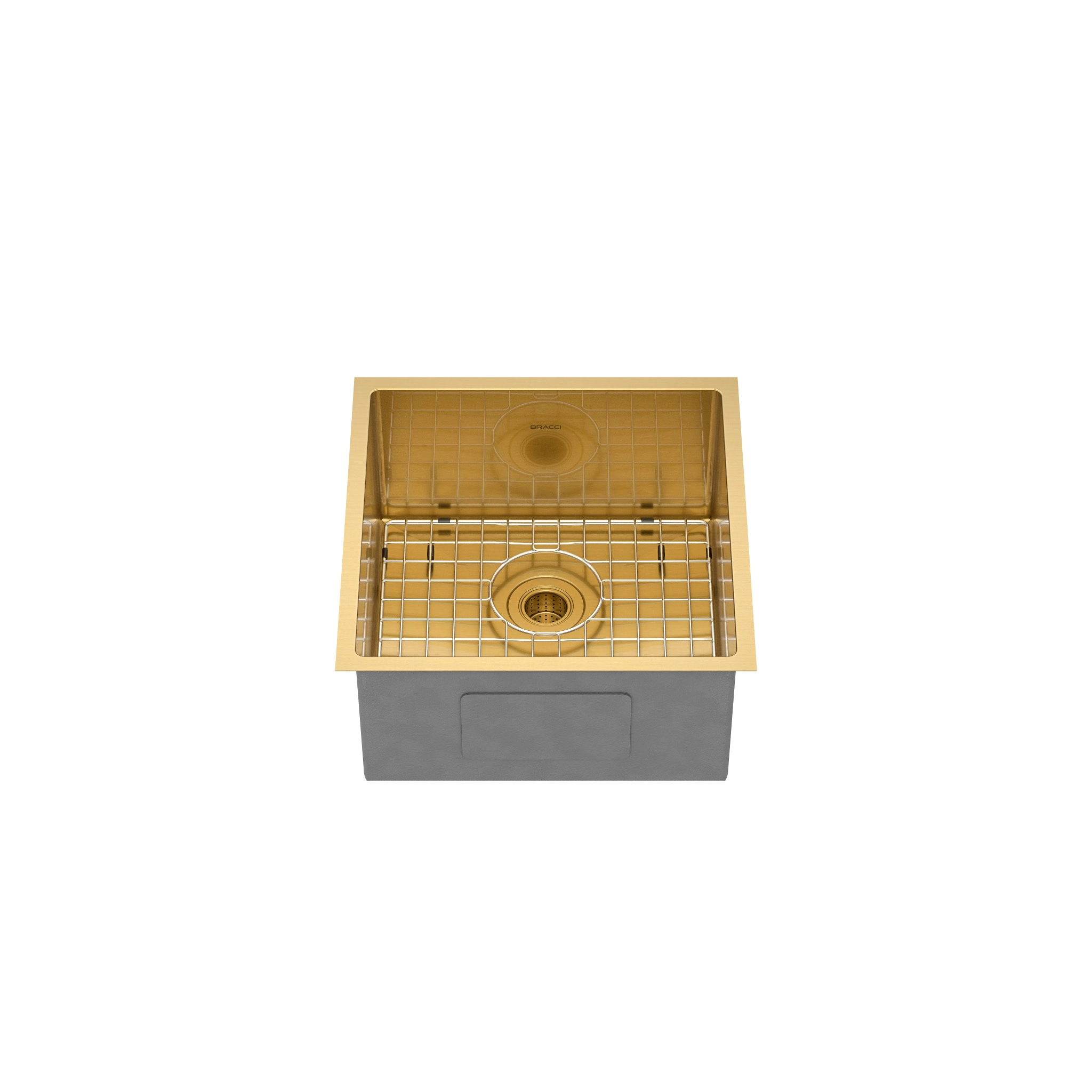 Cuba De Cozinha 43 Cm Dourado Escovado