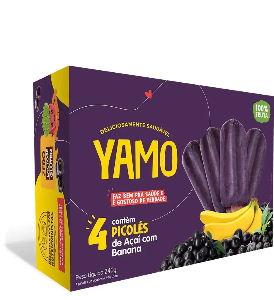 Pack 4x 75g Picolé Infantil Açai Yamo 300g