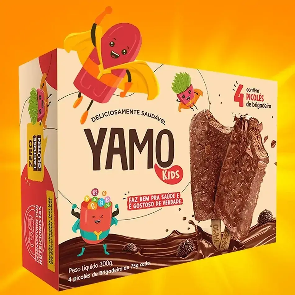 Pack 4x 75g Picolé Infantil Crocante Yamo 300g