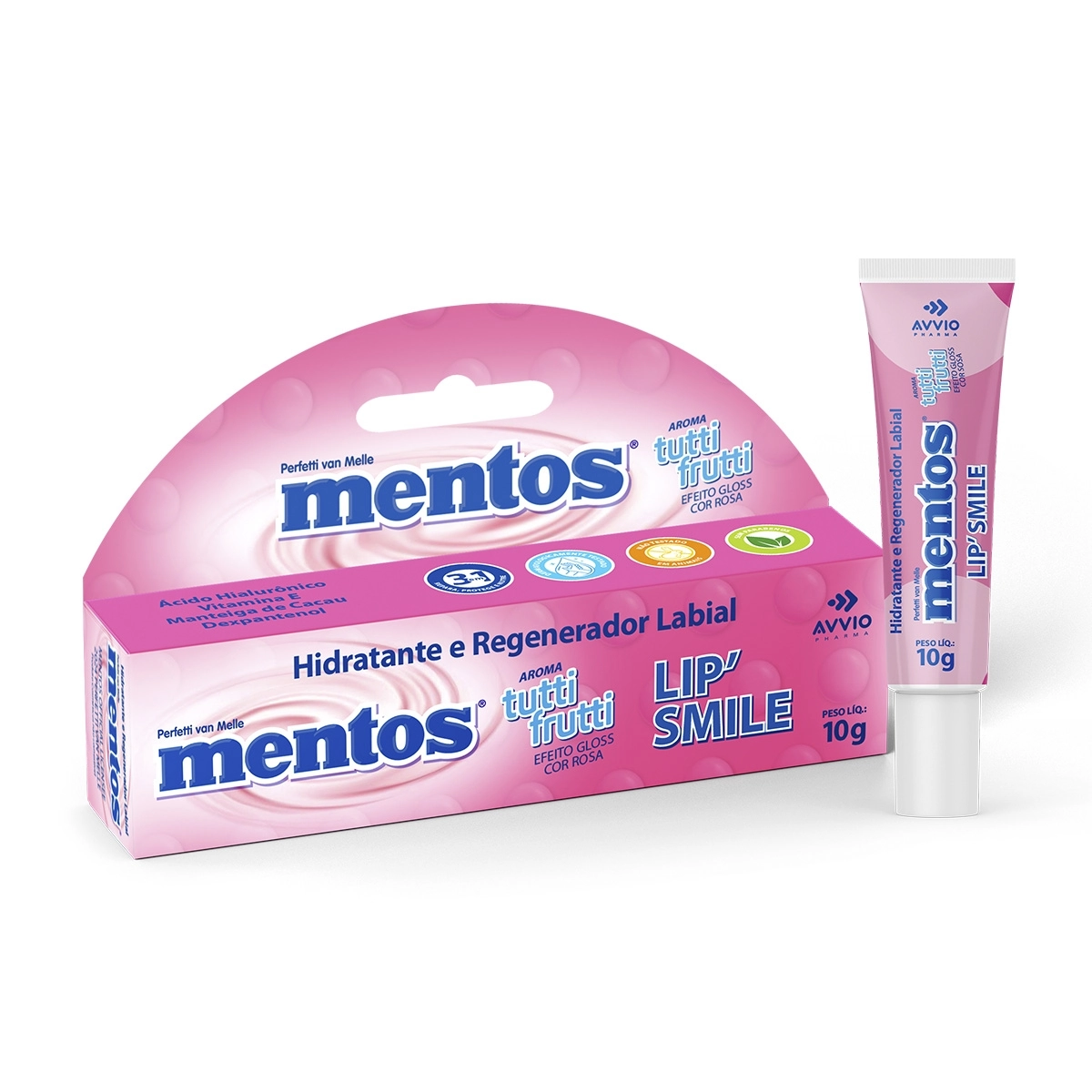 Hidratante Labial Lip Smile Mentos Tutti Frutti 10g