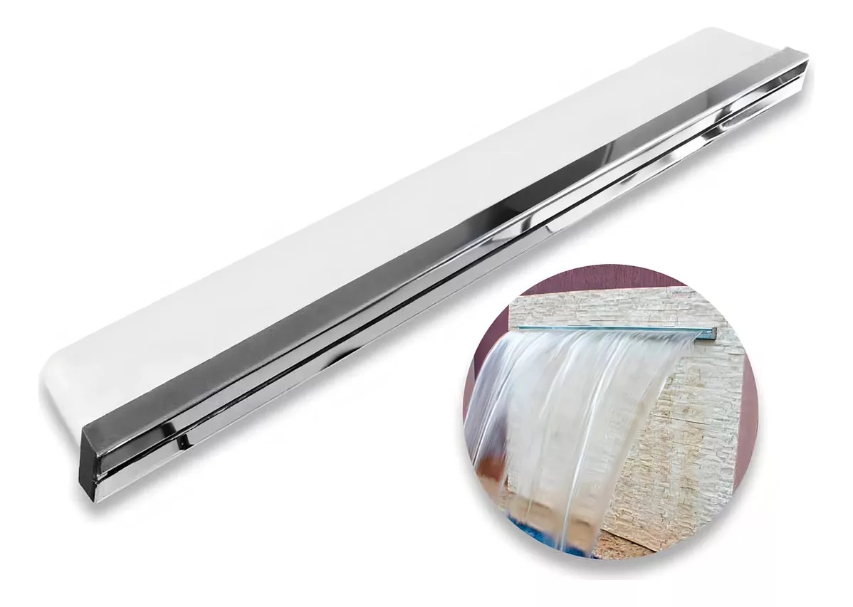 Cascata 02 Metros De Embutir Na Parede Com Acabamento Em Aço Inox Para Piscina