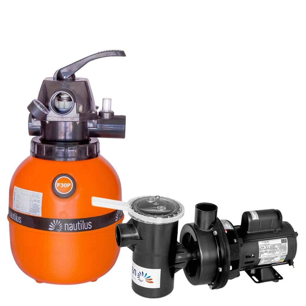 Conjunto Filtro E Motobomba 1/4cv Para Piscina Até 16 Mil Litros - Nautilus