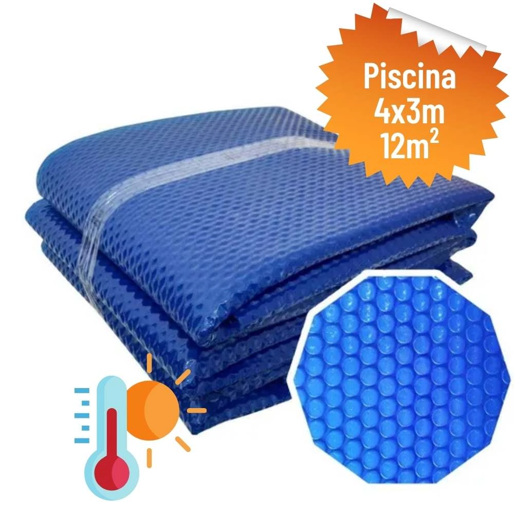 Capa Térmica Bolha 300 Micras Para Piscinas De 04x03 (12m²)