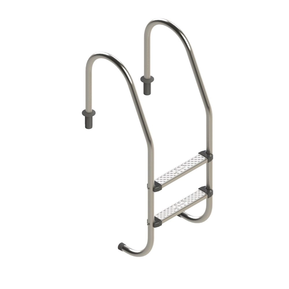 Escada Para Piscina Com 2 Degraus Em Aço Inox