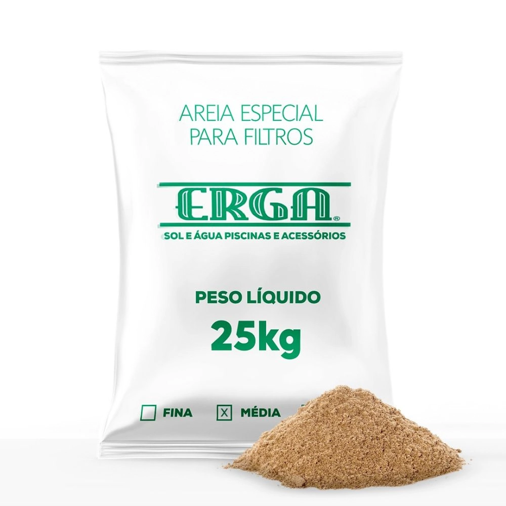 Areia Especial Para Filtro De Piscina E Poço Artesiano Tamanho Médio - 25 Kg