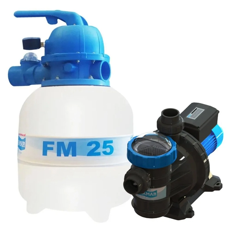 Filtro Piscinas Fm-25 E Motobomba 1/4cv Bmc-25 Para Piscinas Até 19.000 Mil Litros - Sodramar