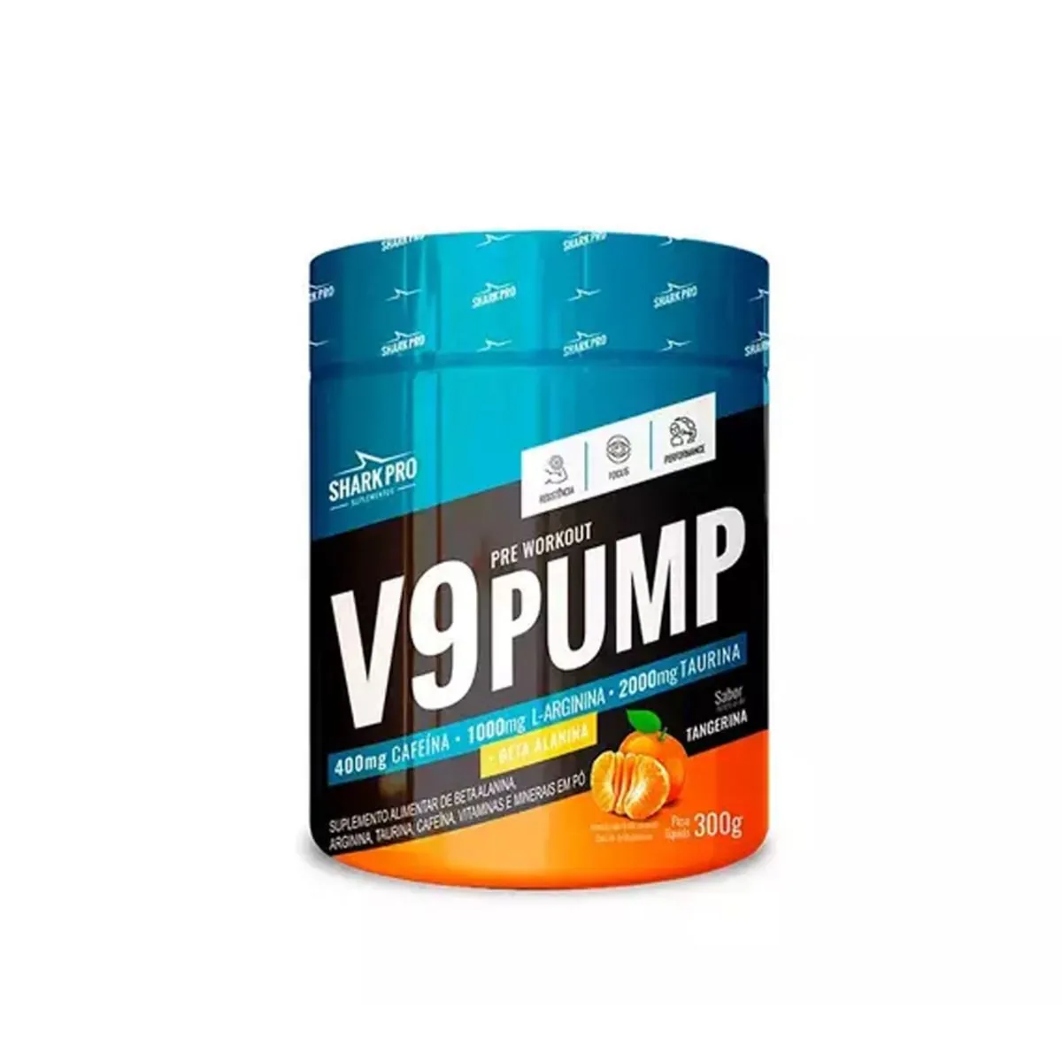 V9 Pump Pre Treino 300g Tangerina - Sharkpro Suplementos