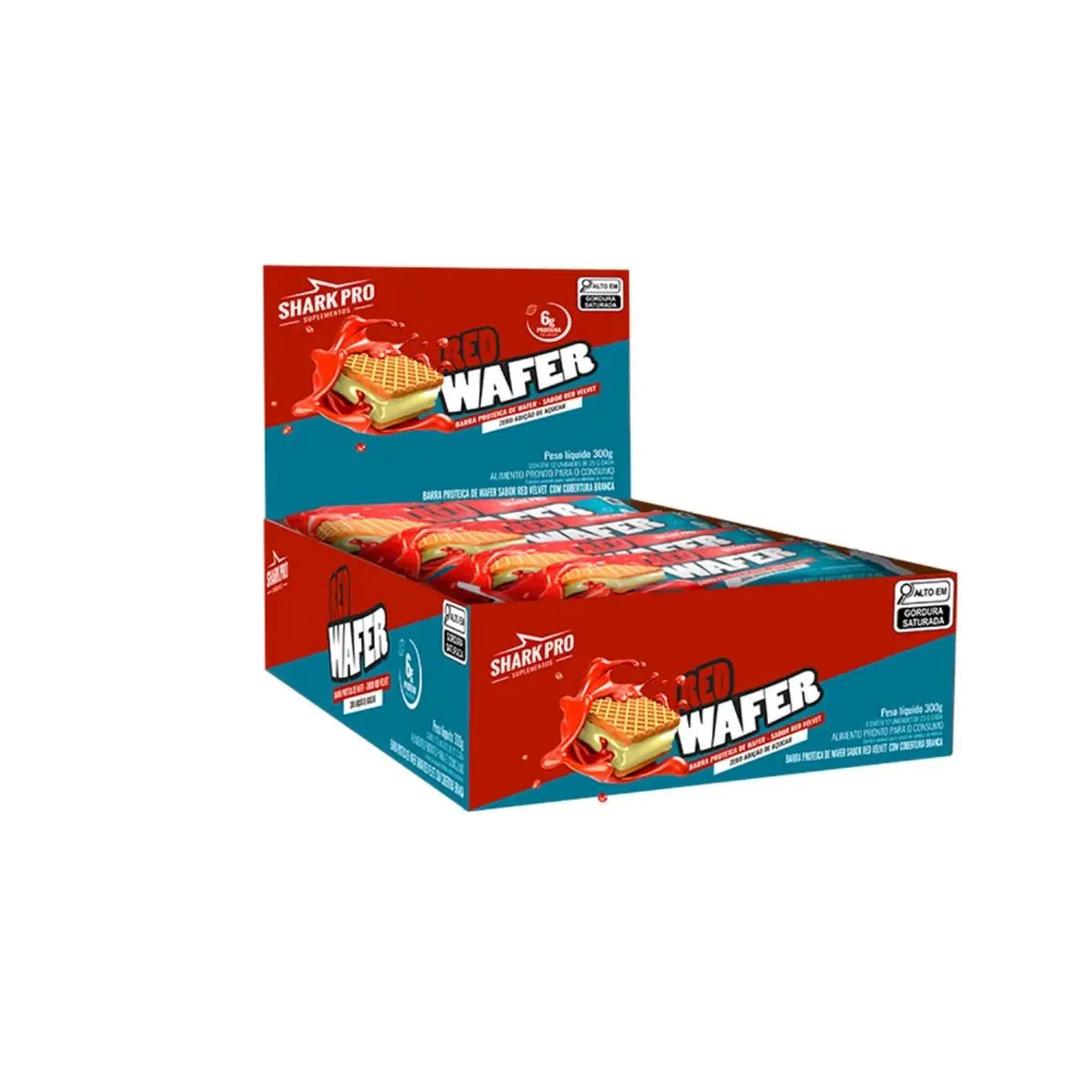 Shark Wafer Proteico Red Velvet Cx C/2 Display 12x25g