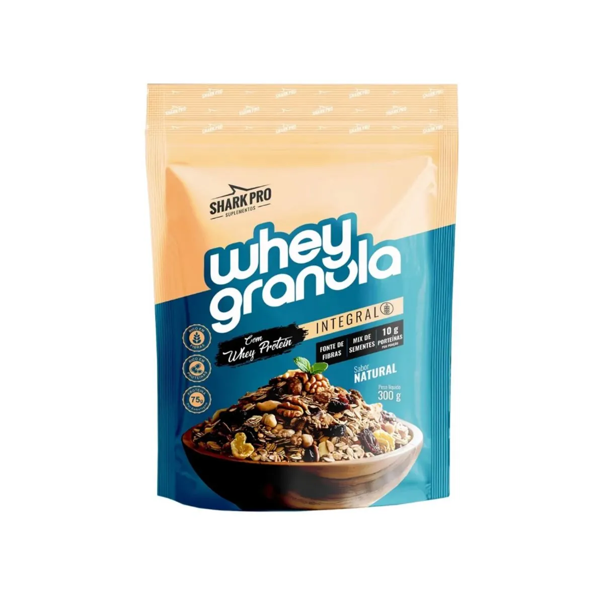 Whey Granola 300g Natural - Sharkpro Suplementos