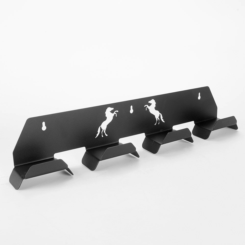 Suporte Porta Rédeas 4x - Cabeçada De Parede - Aço  - Preto