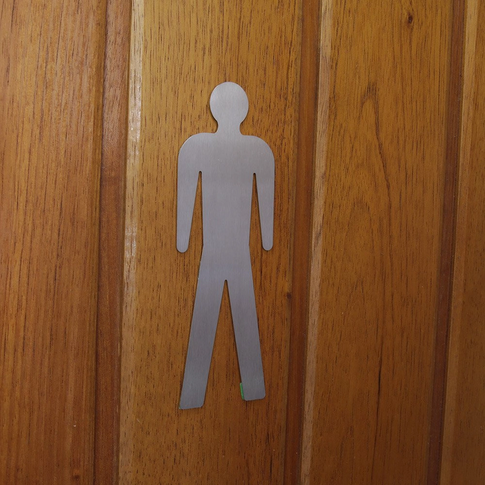 Placa Adesiva Para Porta Banheiro Wc Inox Escovado Masculino