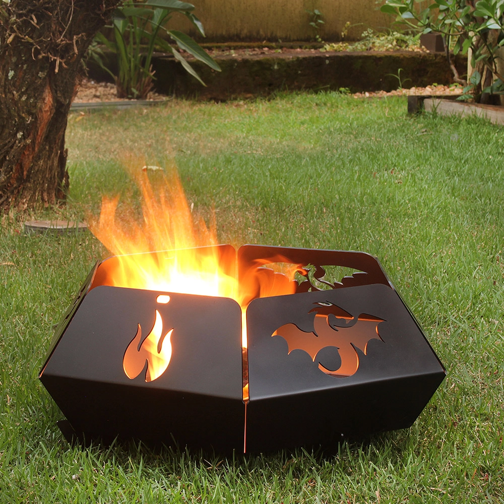 Lareira Externa Pira -toucheiro Dragon Fire Para Jardim -aço