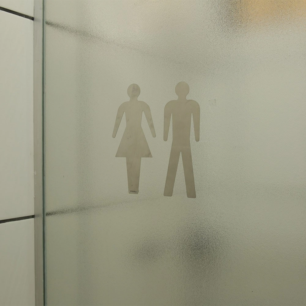 Placas Adesivas De Porta Banheiro-inox-wc Feminino E Masculino