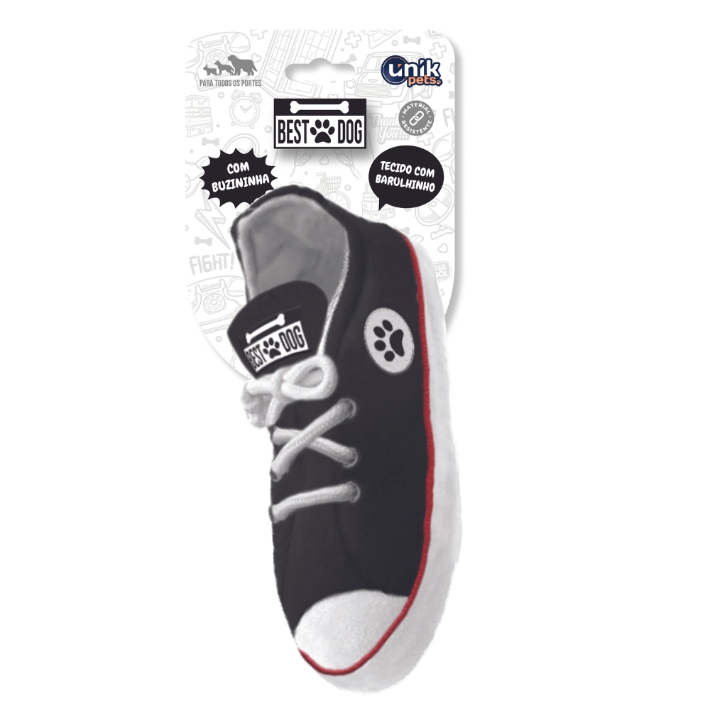 Brinquedo Tenis De Pelucia Preto Para Pet