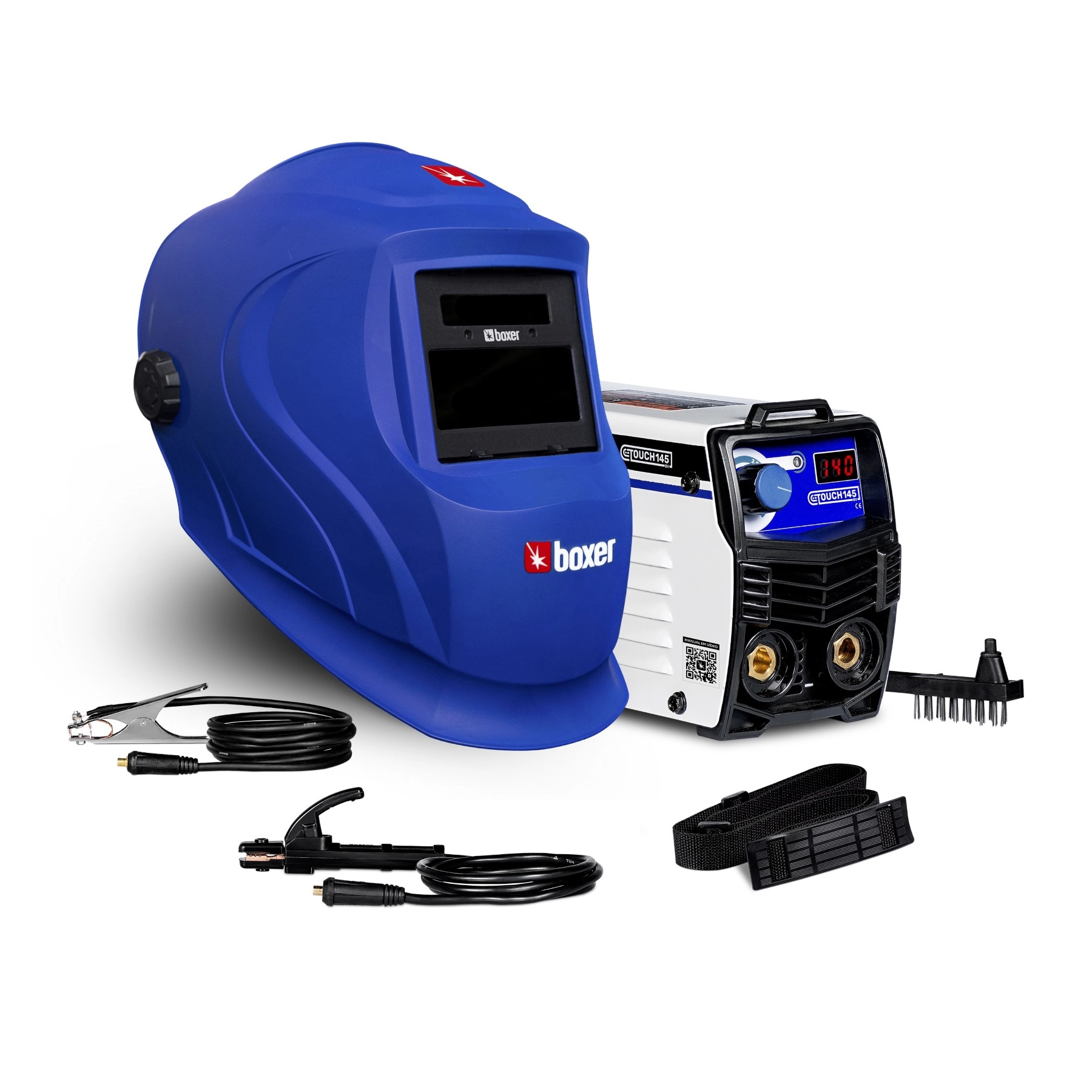 Combo Máquina de Solda Inversora Touch 145 140A 220V e Máscara de Solda Optiarc 70 Boxer
