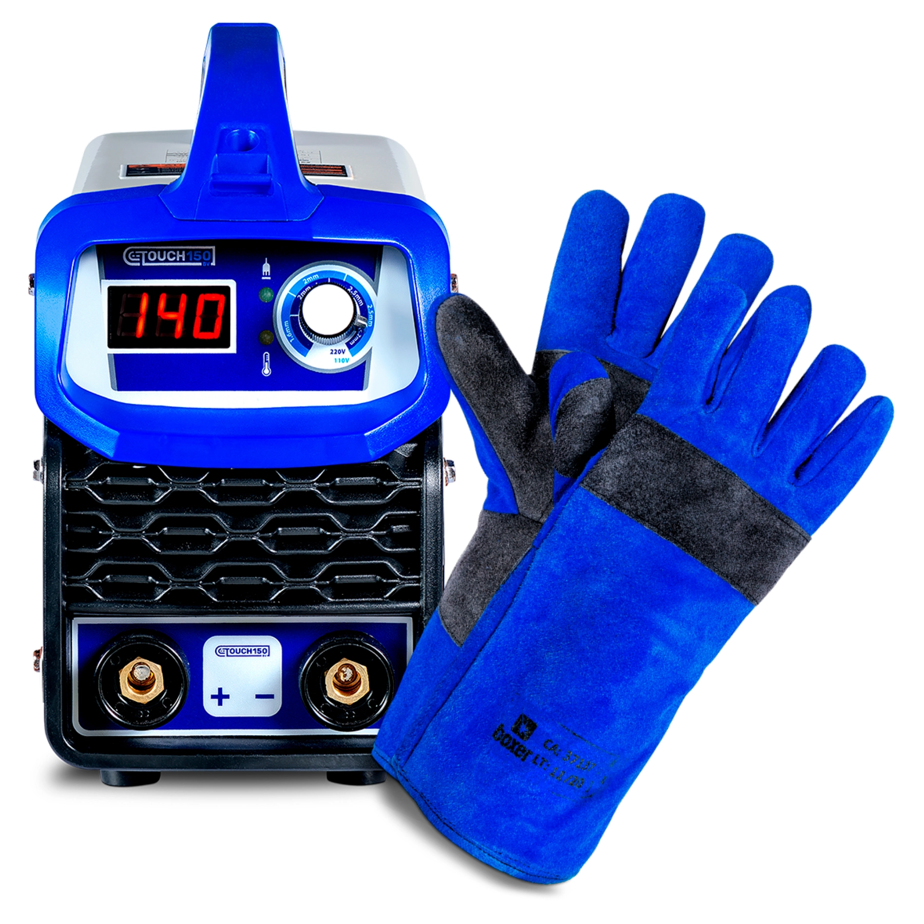 Maquina Inversora de Solda Touch com Eletrodo Revestido 150A Bivolt e Par de Luvas Boxer