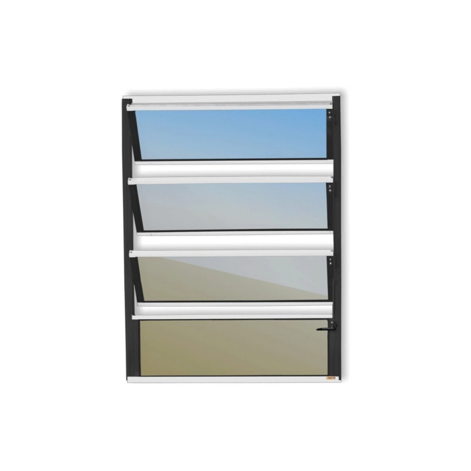 Janela De Alumínio Basculante 80x100cm Vidro Espelhado Plus Brimak Mix Preto