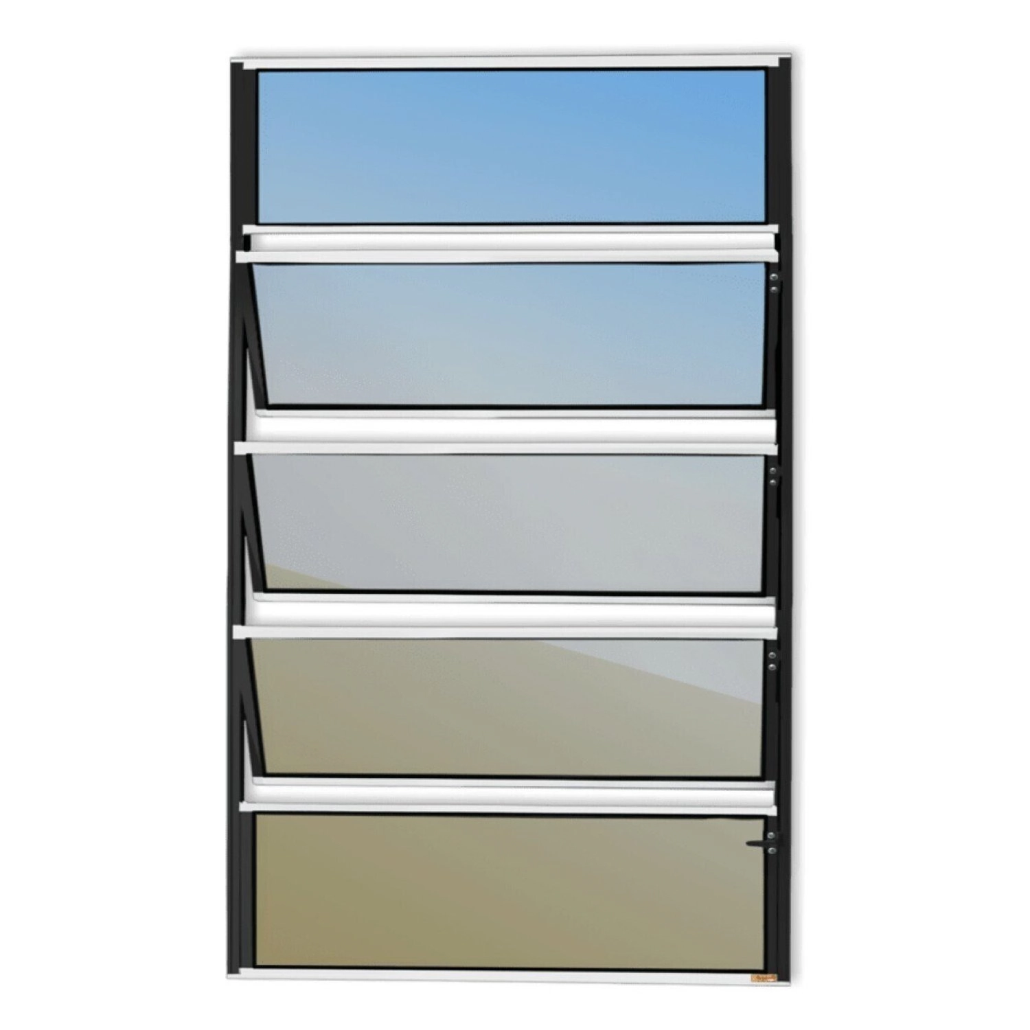 Janela De Alumínio Basculante 100x60cm Vidro Espelhado Master Brimak Mix Preto
