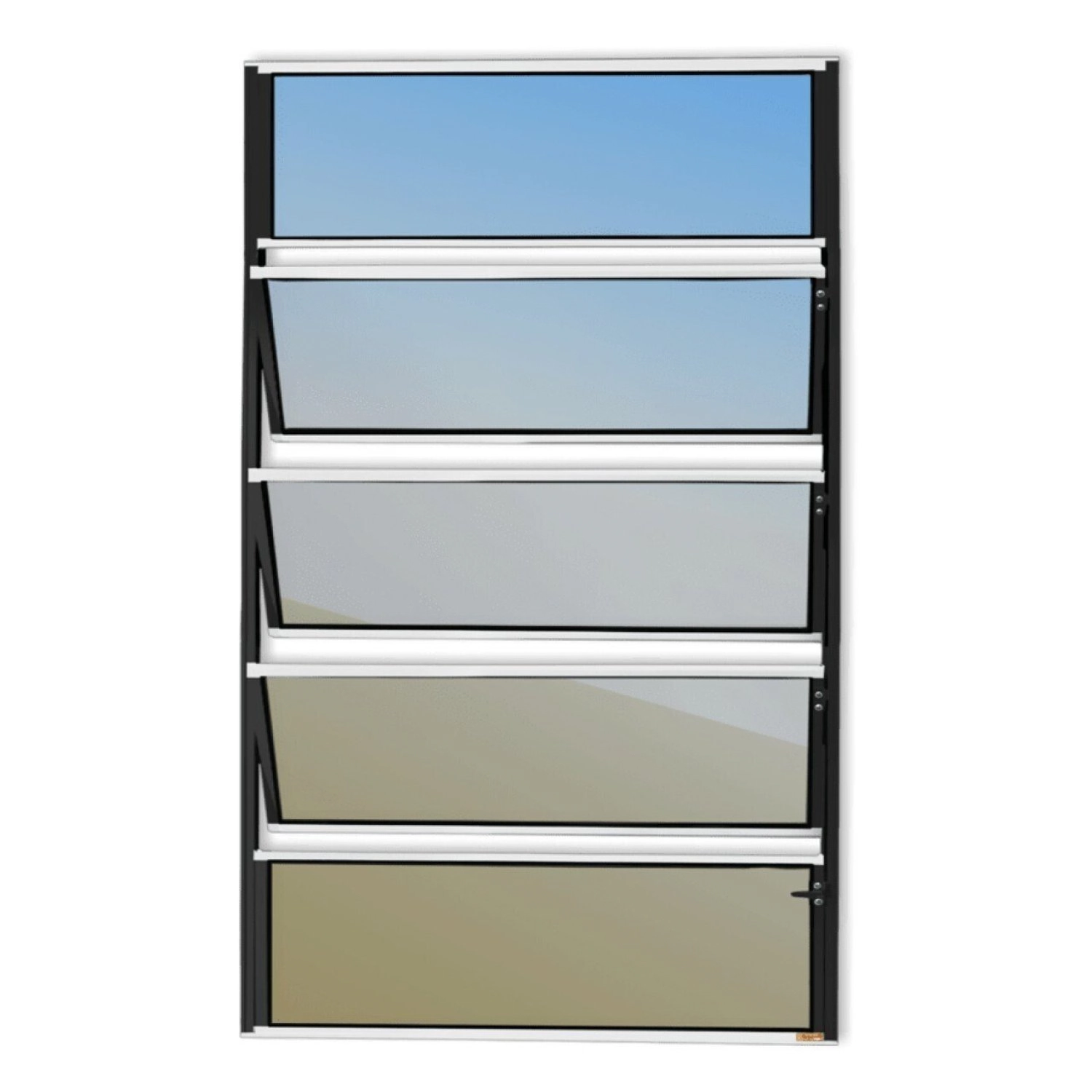Janela De Alumínio Basculante 100x80cm Vidro Espelhado Master Brimak Mix Preto