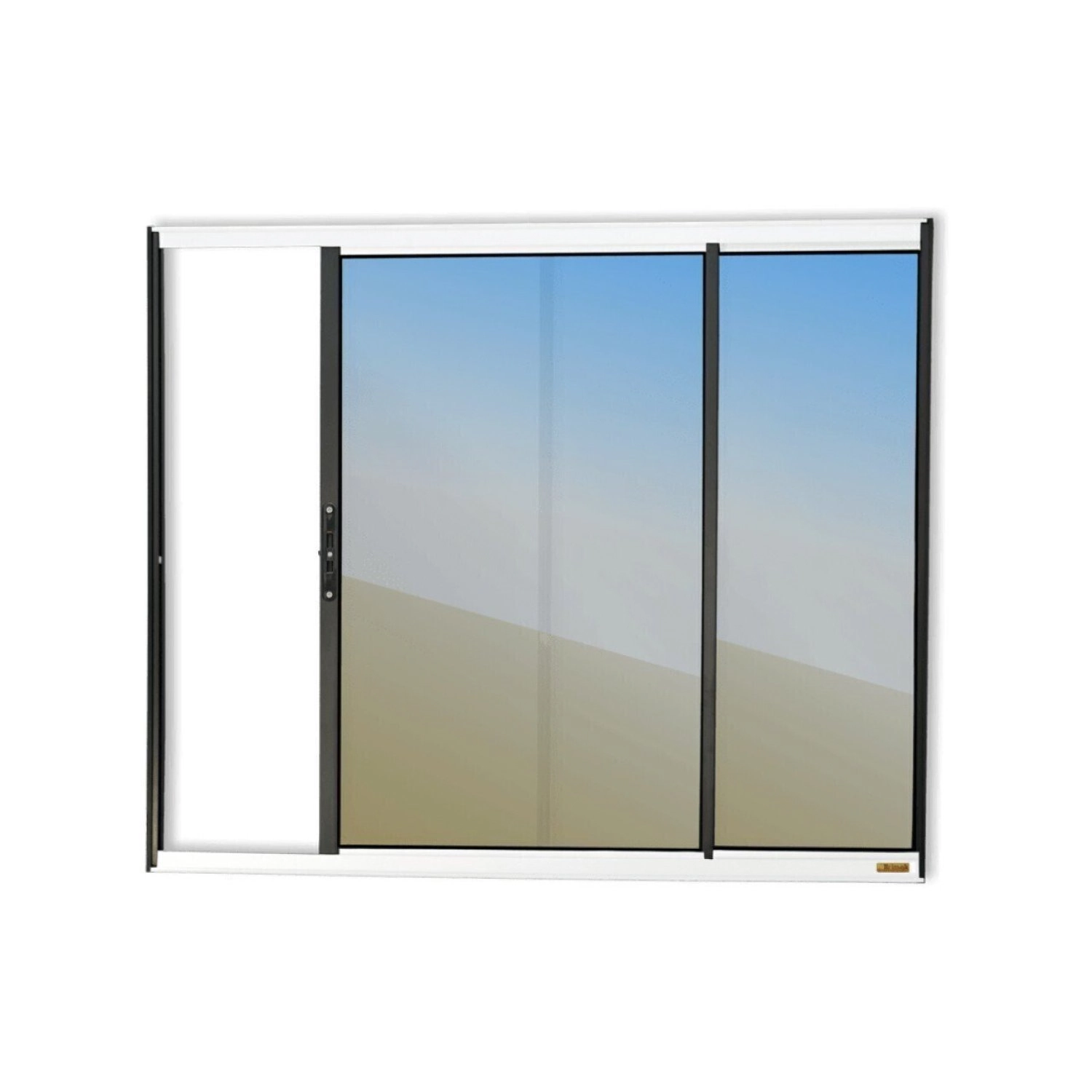 Janela Confort 2 Folhas Vidro Reflex 80cm X 80cm Brimak Mix Preto