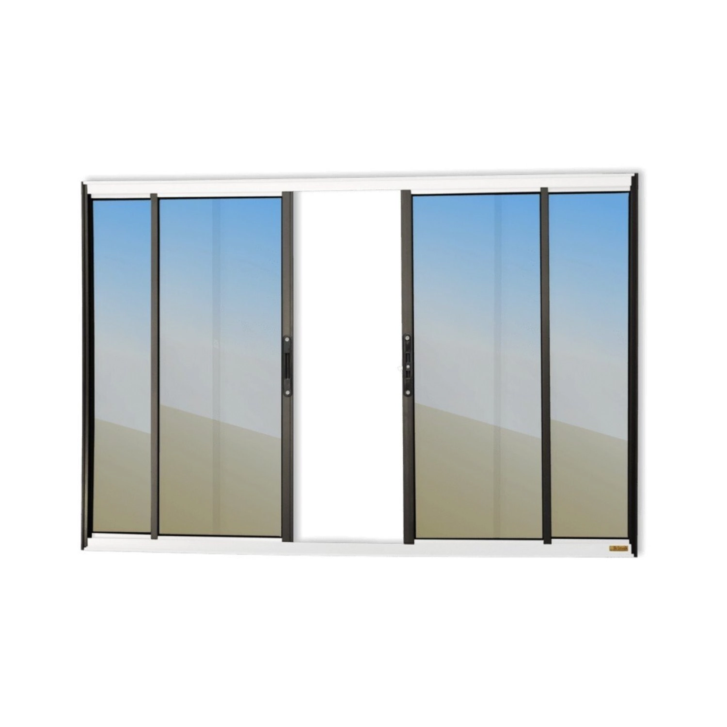 Janela Confort 4 Folhas Vidro Reflex 100cm X 100cm Brimak Mix Preto