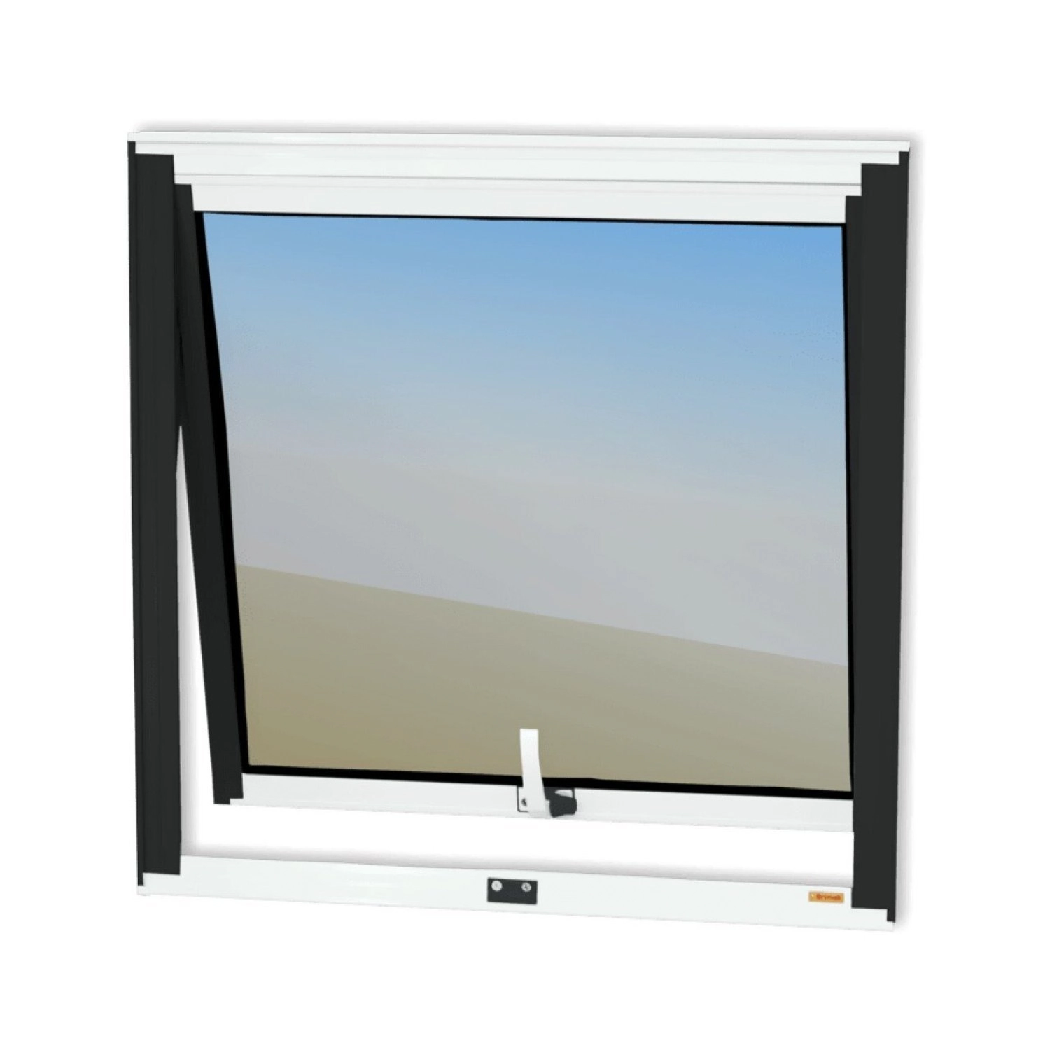 Janela De Alumínio Maxim-ar 60x60cm Vidro Espelhado Confort Brimak Mix Preto