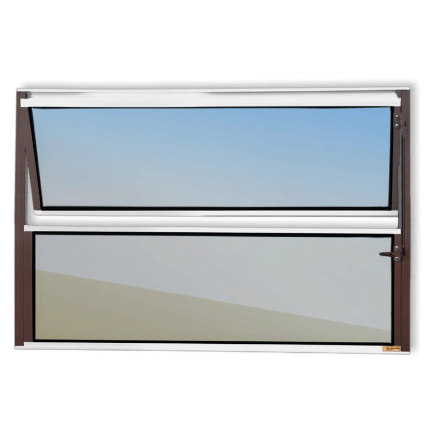 Janela De Alumínio Basculante 40x40cm Vidro Espelhado Master Brimak Mix Corten