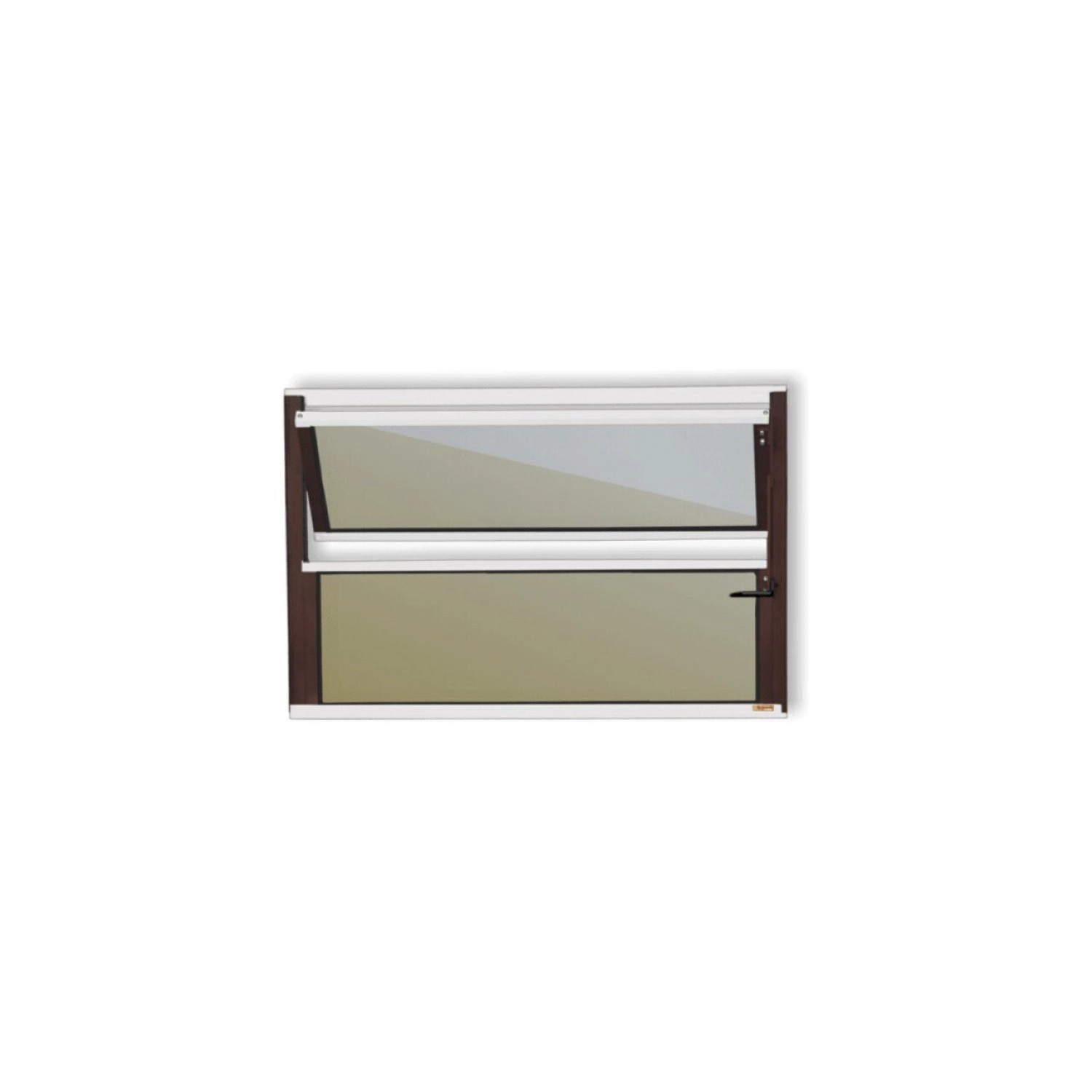 Janela De Alumínio Basculante 40x60cm Vidro Espelhado Plus Brimak Mix Corten
