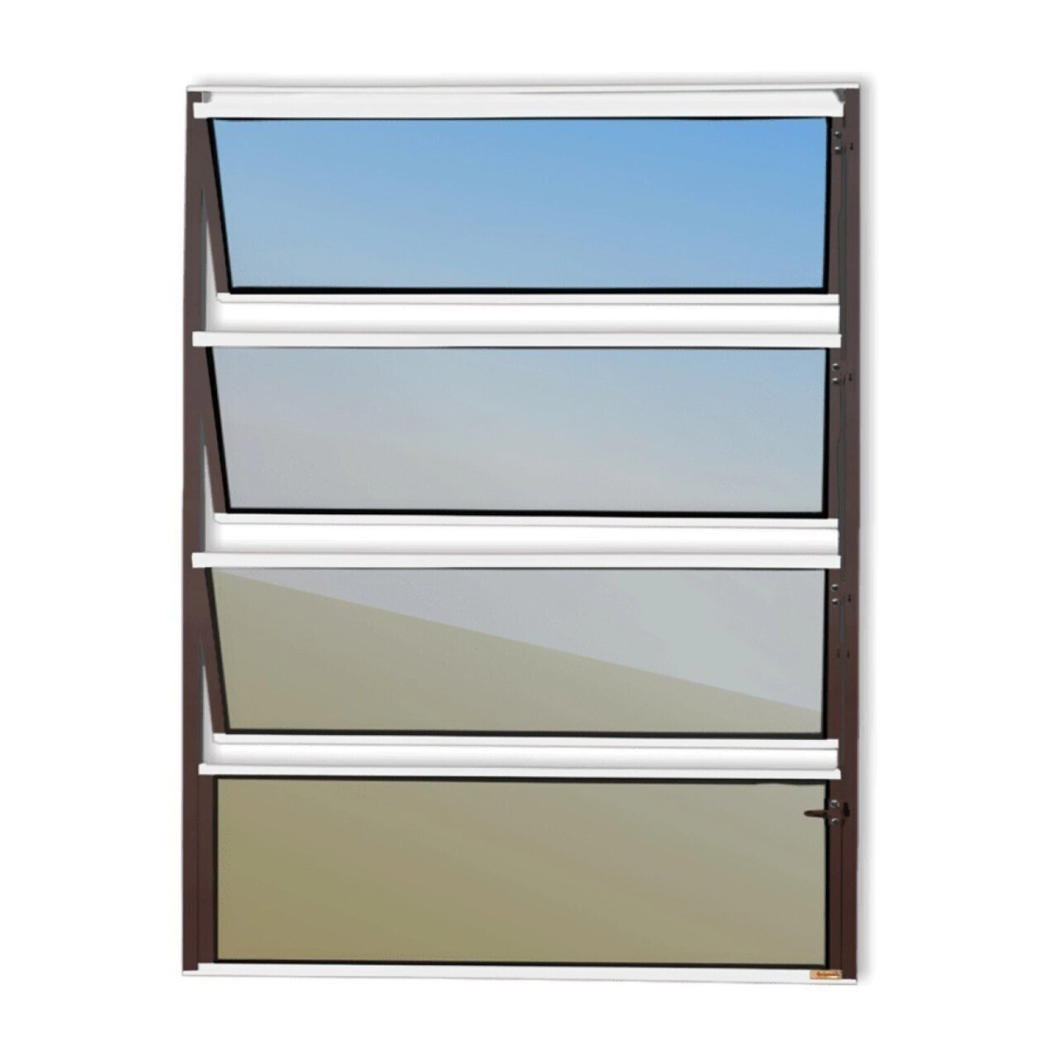 Janela De Alumínio Basculante 80x60cm Vidro Espelhado Master Brimak Mix Corten