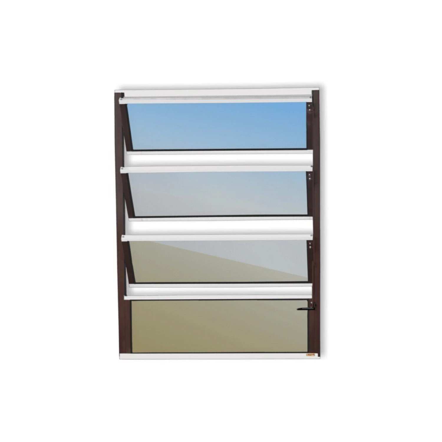 Janela De Alumínio Basculante 80x100cm Vidro Espelhado Plus Brimak Mix Corten