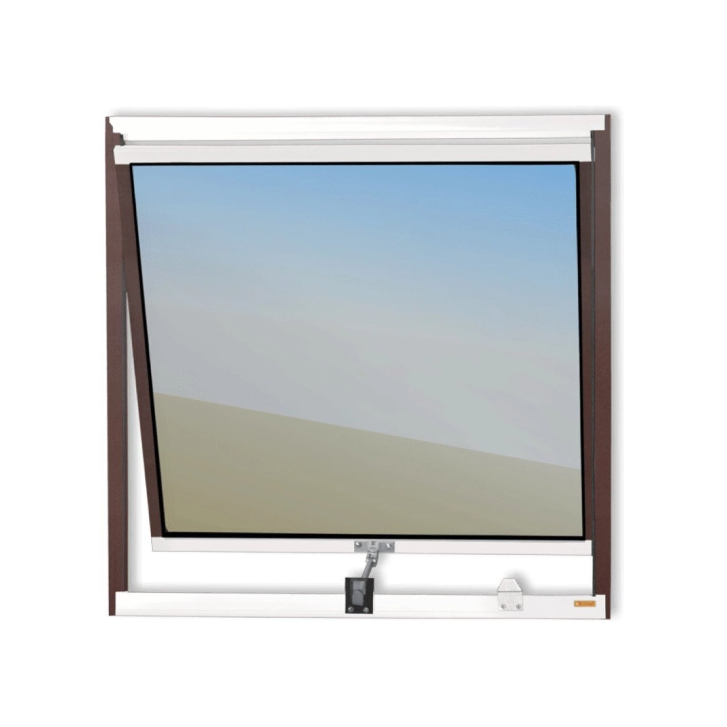 Janela De Alumínio Maxim-ar 60x60cm Vidro Espelhado Plus Brimak Mix Corten