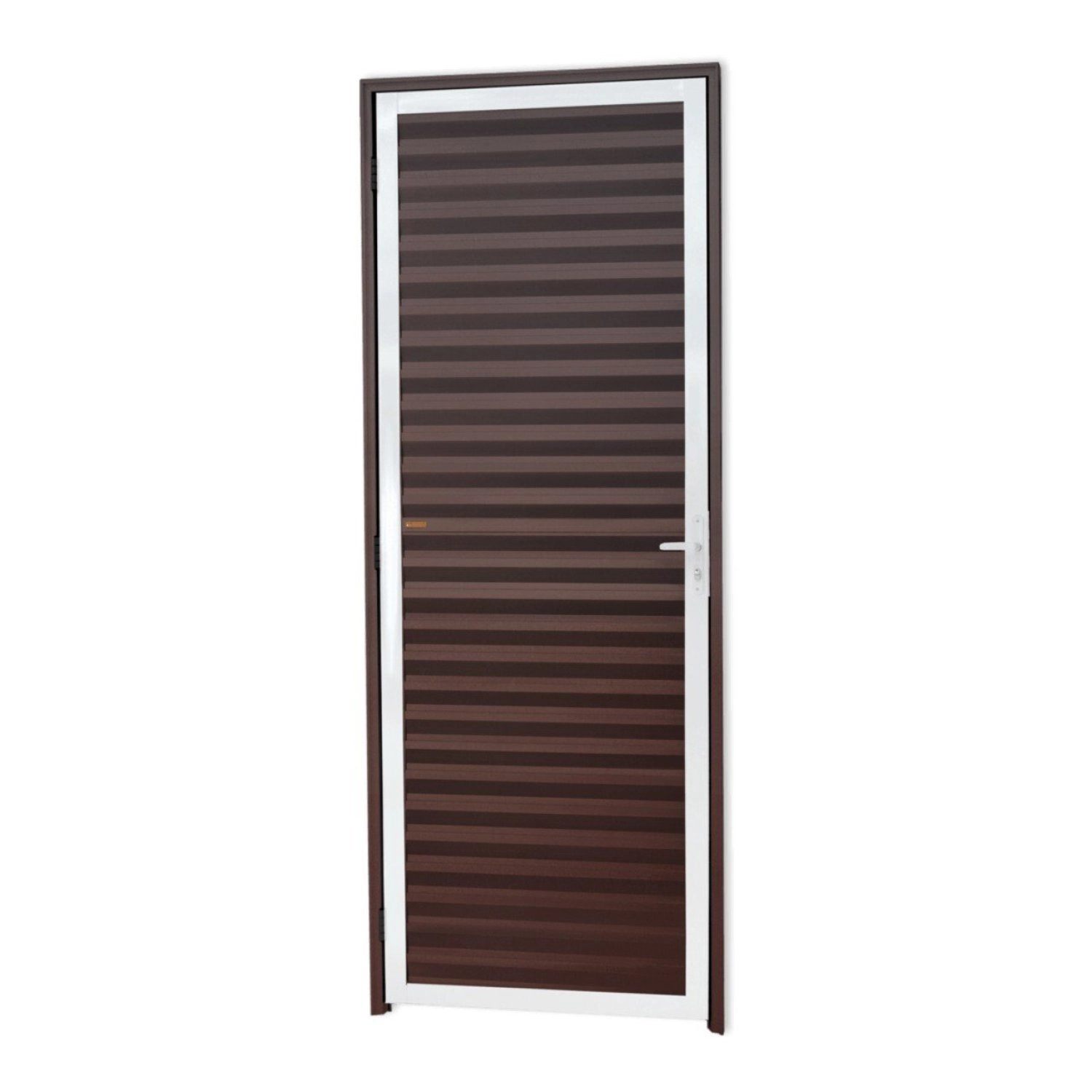 Porta Fechada Linha 25 210cm X 80cm Brimak Abertura Direita Mix Corten
