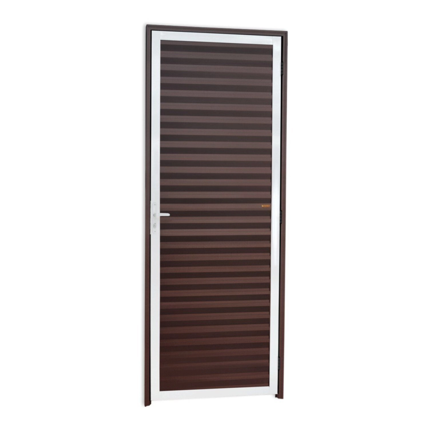 Porta Fechada Linha 25 210cm X 80cm Brimak Abertura Esquerda Mix Corten
