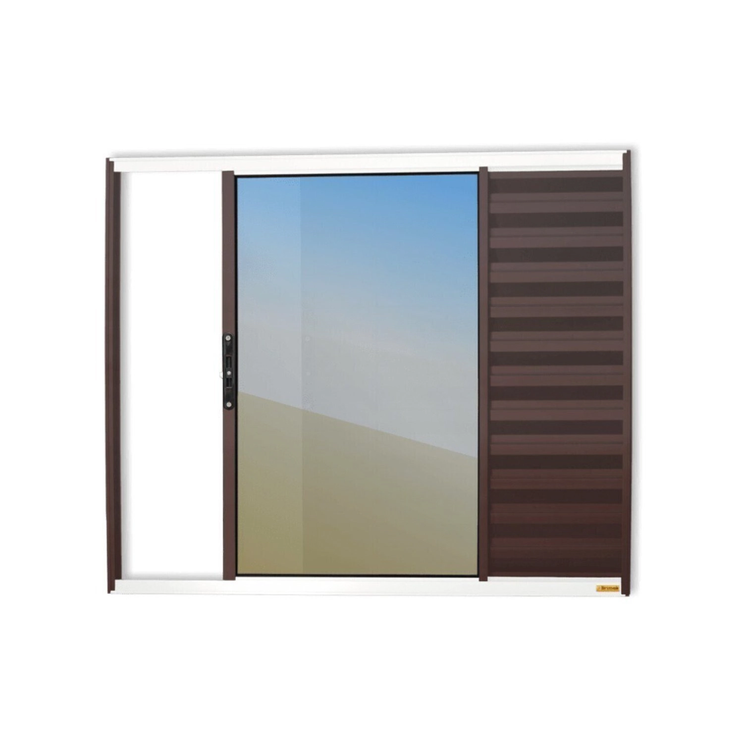 Janela Veneziana Confort 3 Folhas Vidro Reflex 100cm X 150cm Brimak Mix Corten