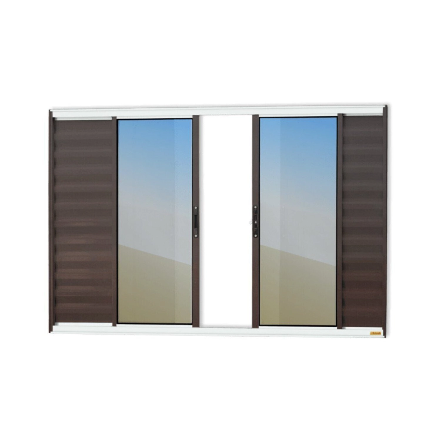 Janela Veneziana Confort 6 Folhas Vidro Reflex 100cm X 150cm Brimak Mix Corten