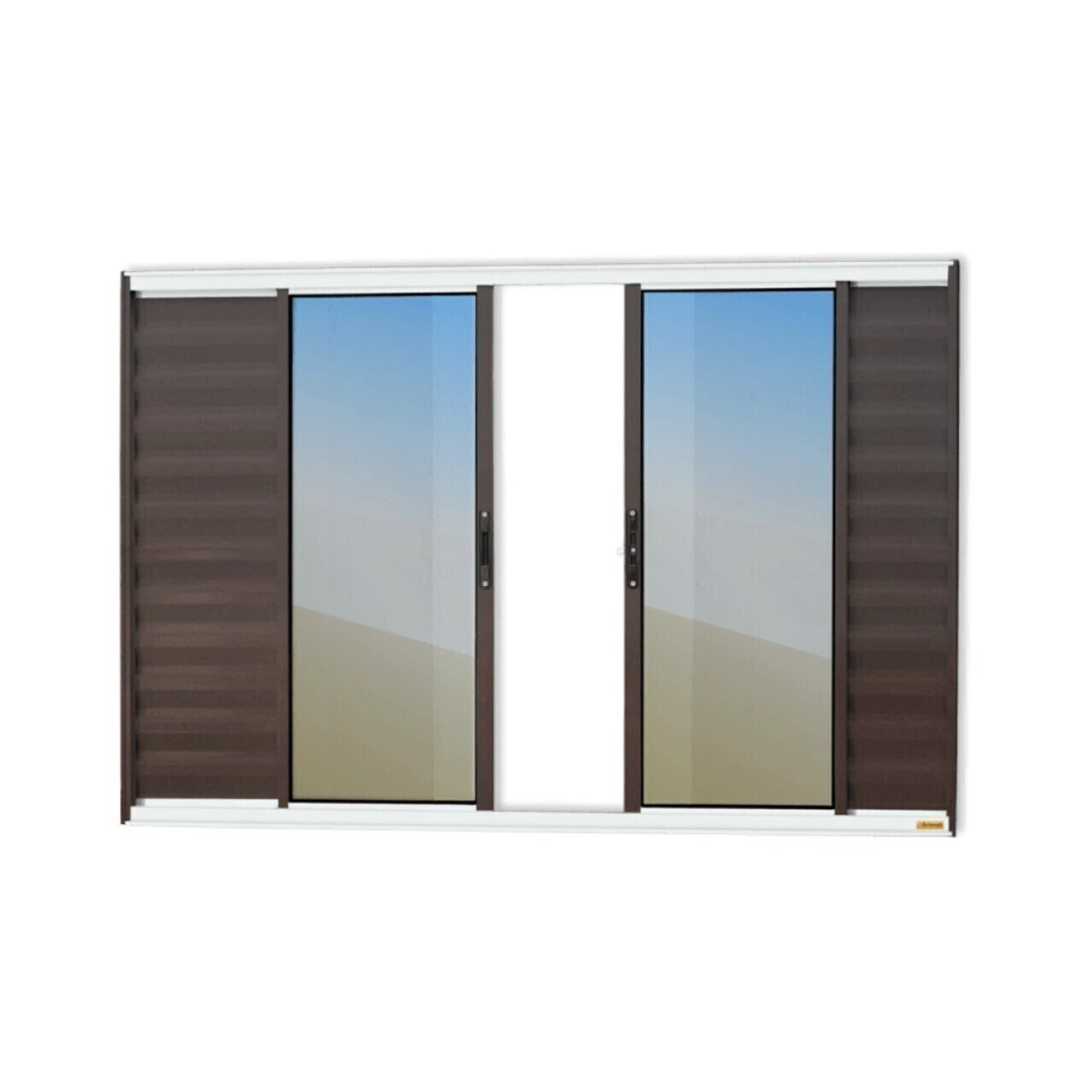 Janela Veneziana Confort 6 Folhas Vidro Reflex 120cm X 200cm Brimak Mix Corten