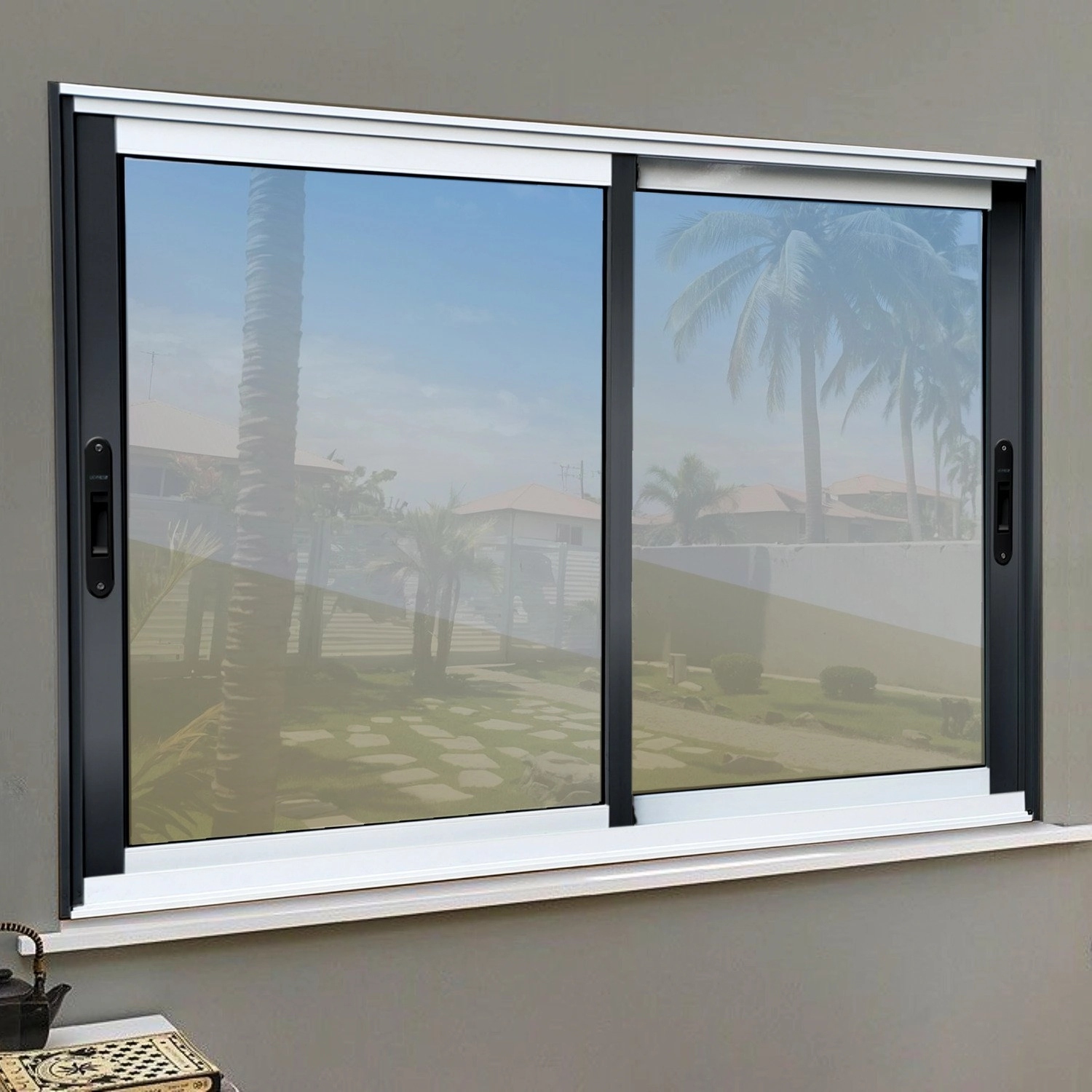 Janela Elite 2 Folhas Moveis 120 X 200 Vidro Reflex Preto