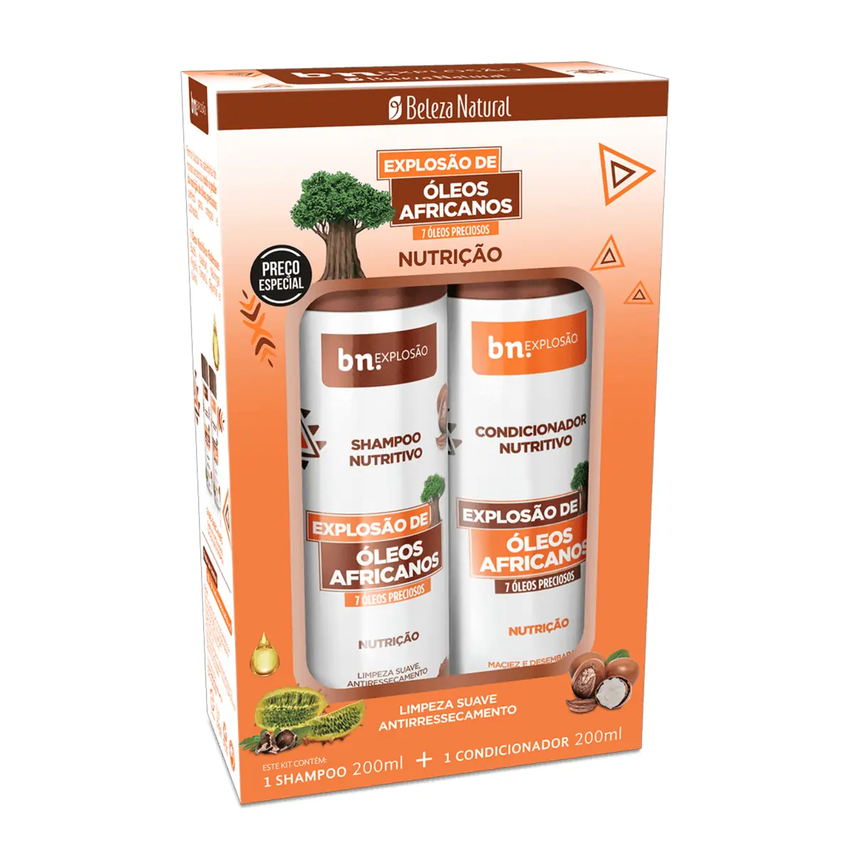 Kit Sh Cond Beleza Natural 200ml Explosao De Oleos Africanos