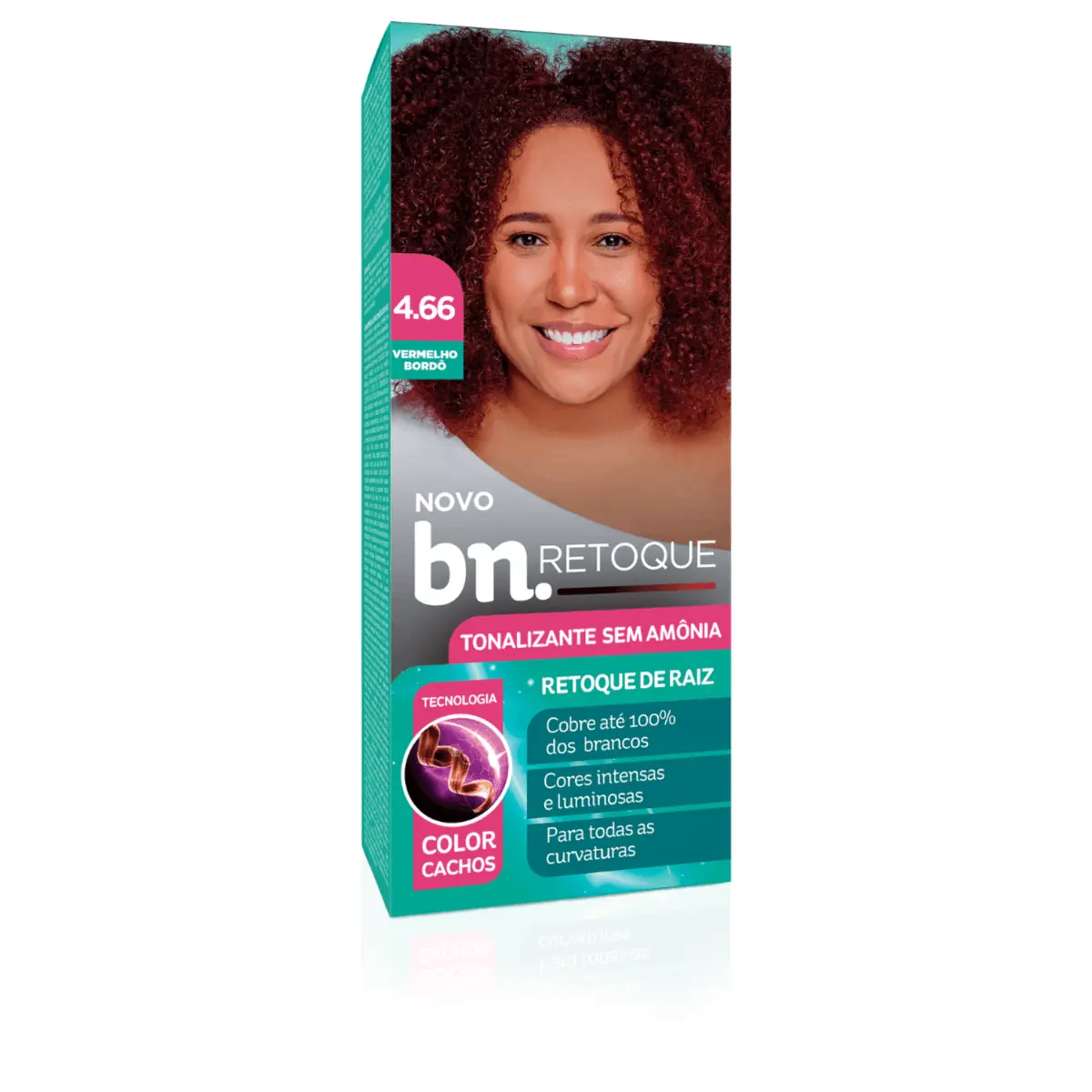 Tonalizante Vermelho Bordô 4.66 Sem Amônia 90g bn.Cachos