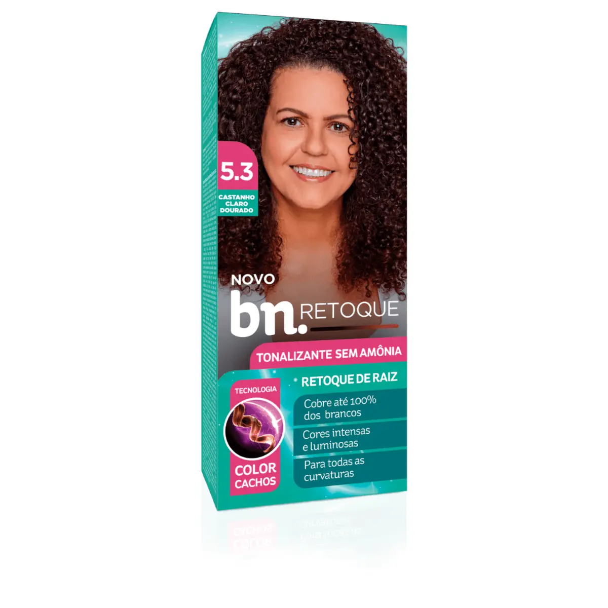 Tonalizante Castanho Claro Dourado 5.3 Sem Amônia 90g bn.Cachos