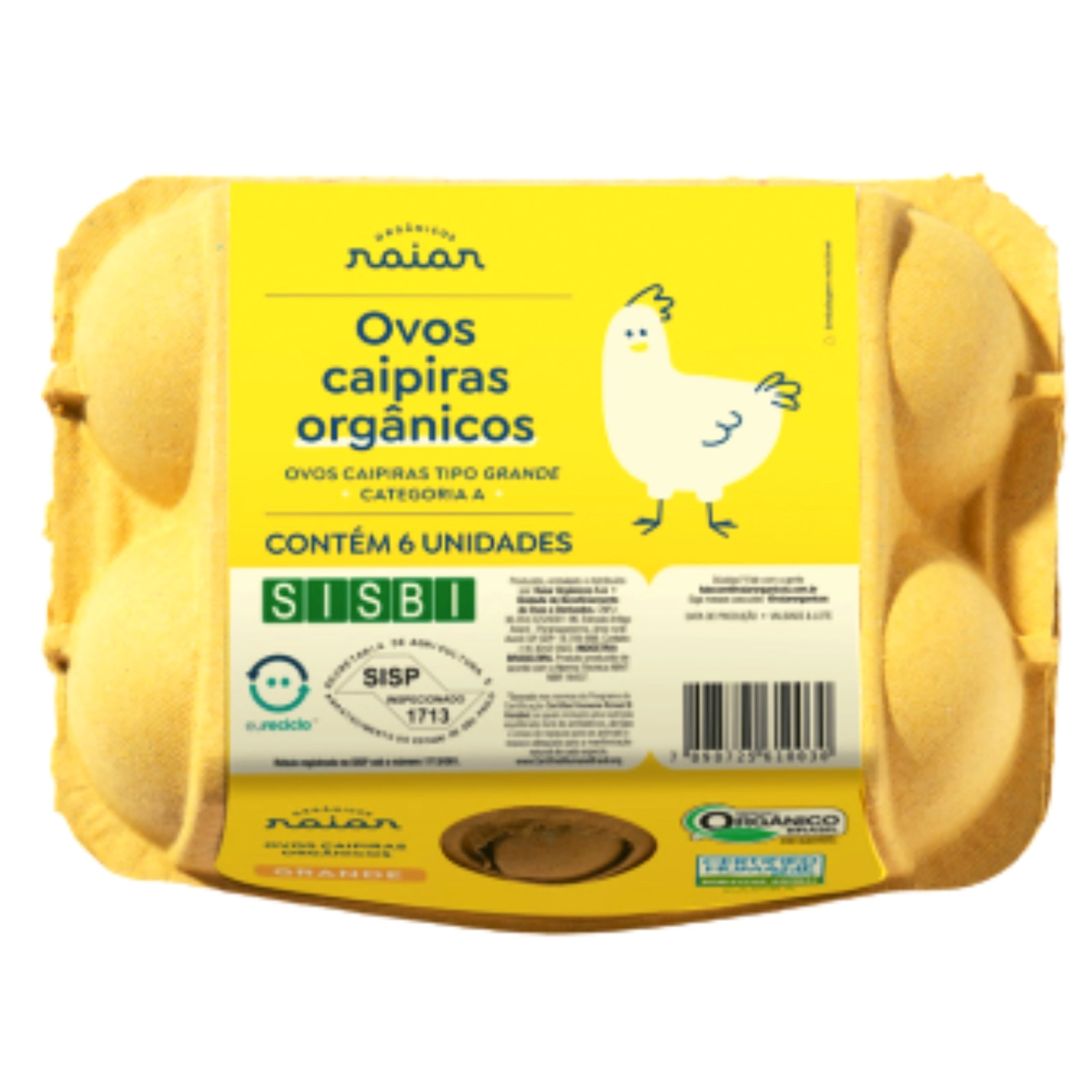 Ovos Raiar Caipira Organico C/6un