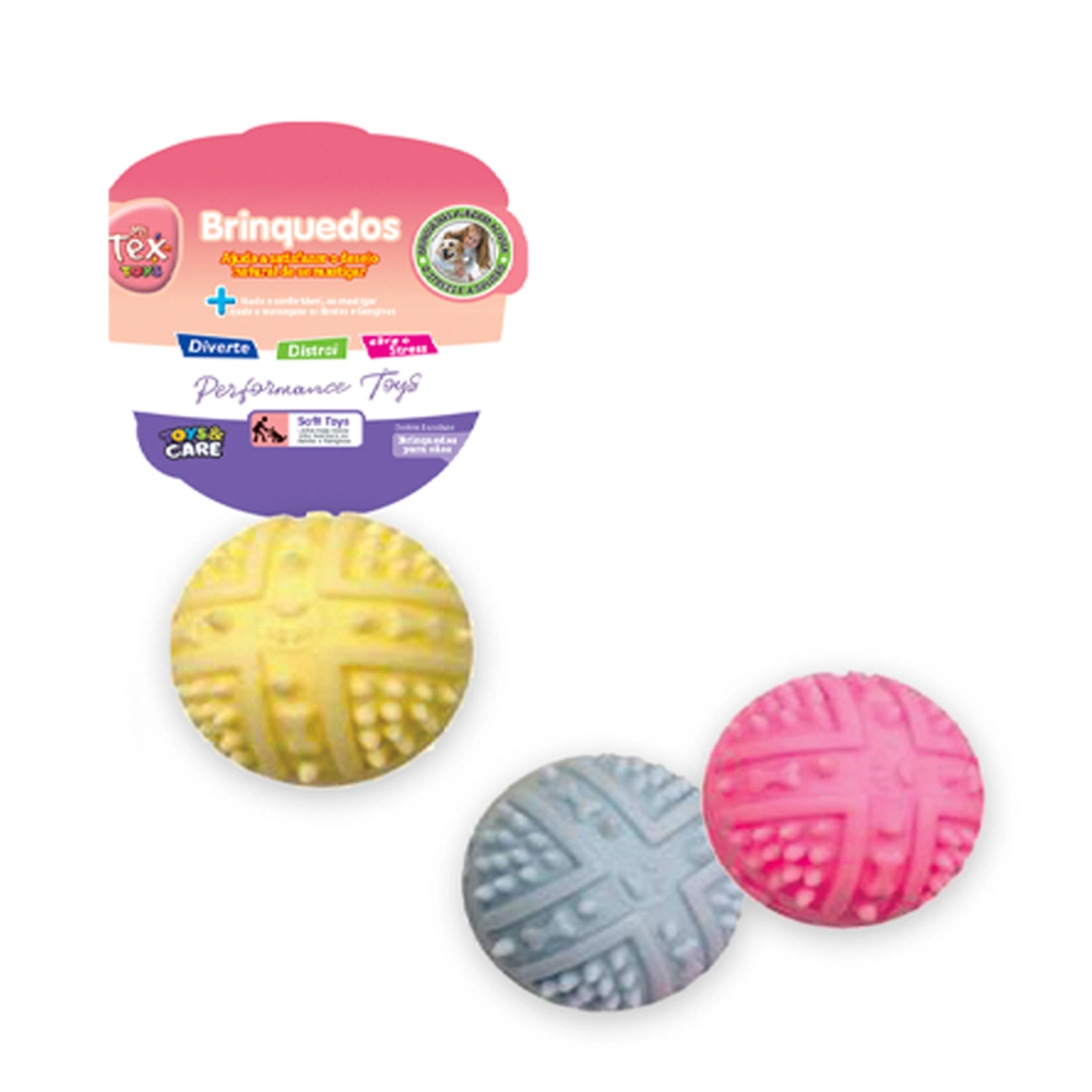 Briquedo Tex Bola Colorida C/cravos Borracha Especial