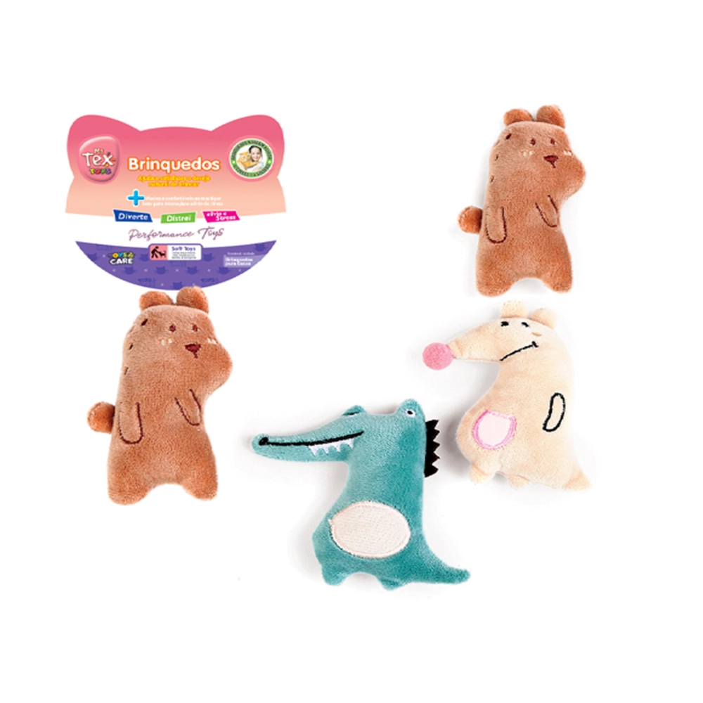 Briquedo Tex Pelucia Gatos Mini Zoo C/catnip