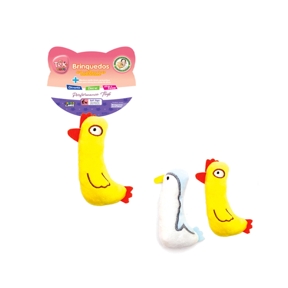 Briquedo Tex Pelucia Gatos Mini Frango Colorido C/catnip